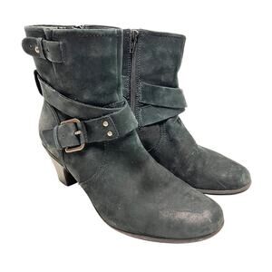 Cobb Hill New Balance Black Genuine Leather Suede Ankle Boots Booties Shoes 6